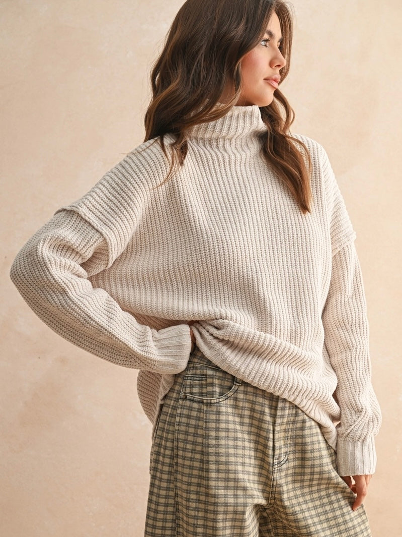 Mock Neck Chenille Sweater