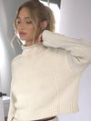 Riah Rolled Hem Sweater in Ivory