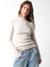 Ribbed Mockneck Long Sleeve in Oatmeal