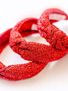 Tinsel Twirl Knot Headband in Red
