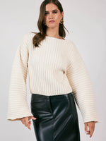 Boat Neck Sweater in Cream