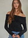 Black off the shoulder Knit Sweater