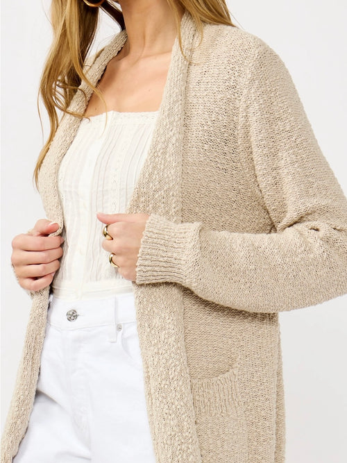 Open Front Pocket Cardigan