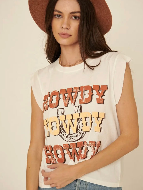 FINAL SALE Howdy Garment-Washed Graphic Tee