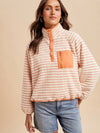 Pumpkin Patch Striped Fleece Pullover