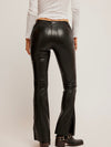 Level Up Vegan Leather Slit Slim Flare