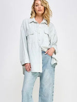 FINAL SALE Sage Linen Blend Shirt