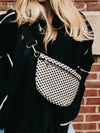 Westlyn Woven Belt Bag in Checkered Black