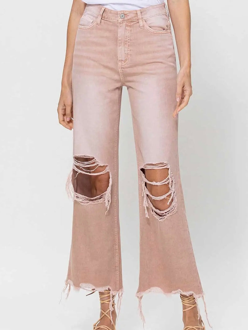 FINAL SALE Vintage Distressed Colored Jean in Blush