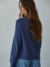 Reverse Hem Sweater in Navy