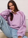 Lilac Lace Trim Sweatshirt