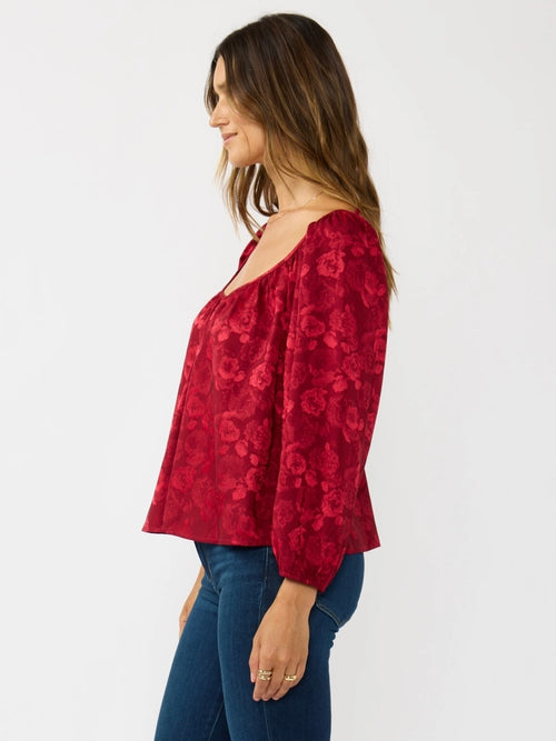 Floral Blouse with Tie Back