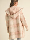 Plaid Hooded Cardigan