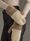 Beige & Taupe Color Block Knit Mittens