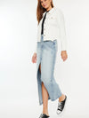 Kira Split Front Denim Maxi Skirt