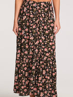 Floral Maxi Skirt in Black