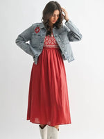 Floral Embroidered Denim Jacket