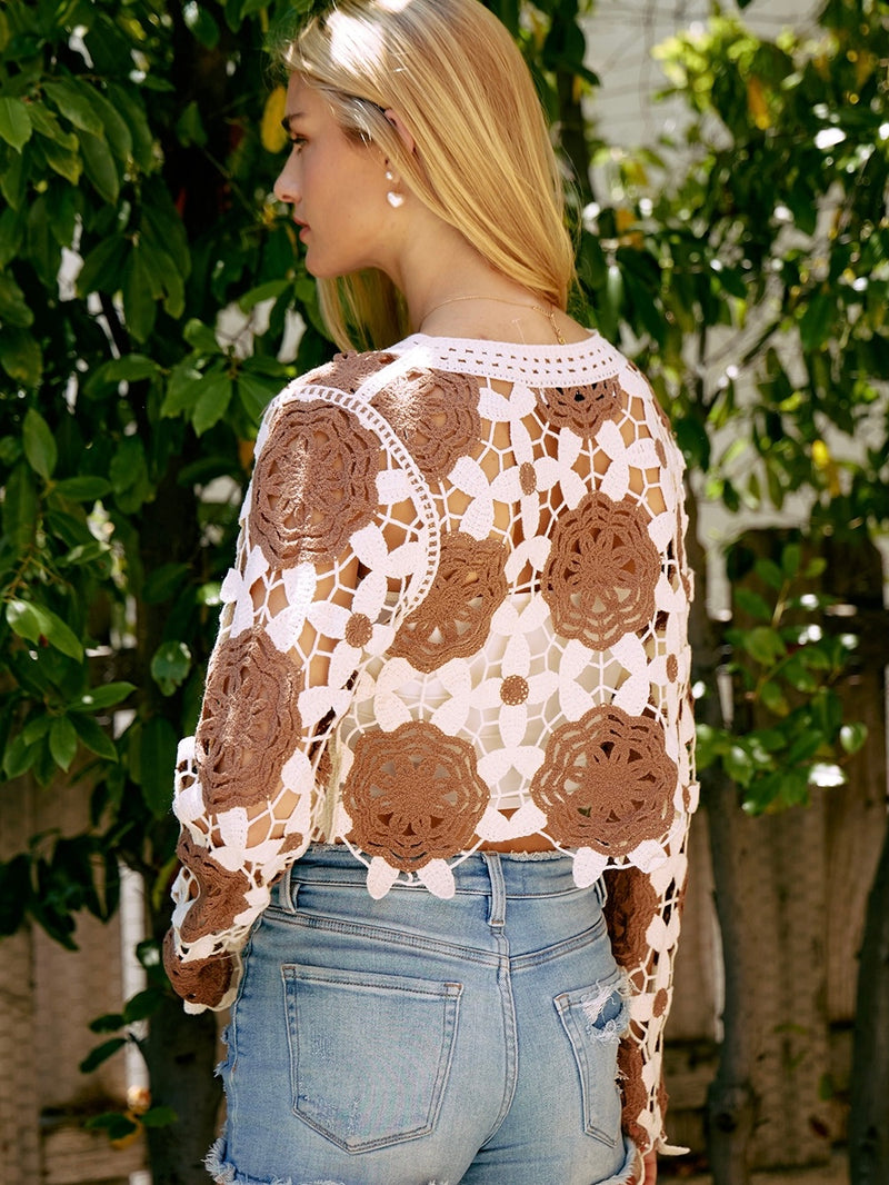 Crochet Flower Pullover