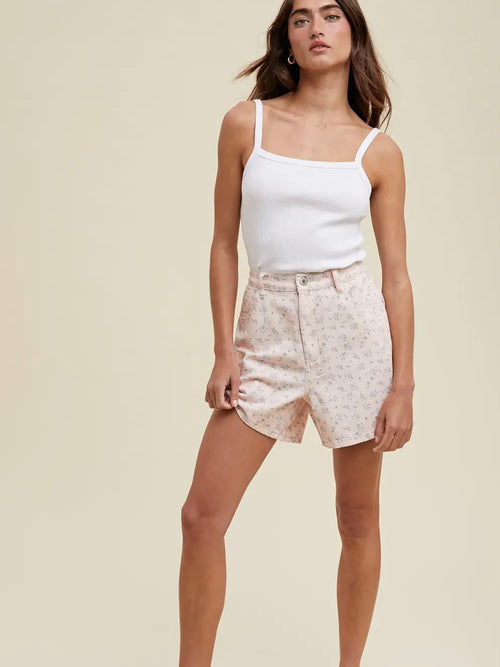 Ribbed Knit Square Neck Cami in White