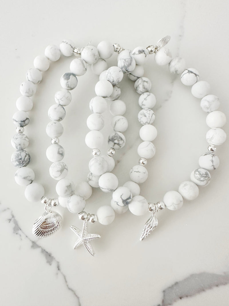 Howlite Octa Stretch in Silver