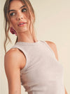 Distressed Sleeveless Top in Pale Pink
