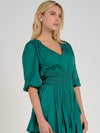 Jade Puff Sleeve Midi Dress