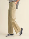 Straight Wide Leg Pants in Toast Brown