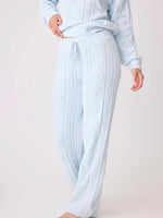 Cable Knit Lounge Pant in Blue