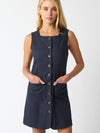 Tinley Button Dress in Navy