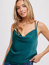 Silky Green Cowl Neck Cami