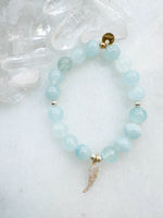 Aquamarine Rhinestone Feather Deka Stretch