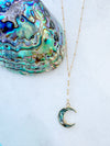 Abalone Crescent & Moonstone Y-Drop