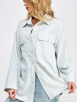 FINAL SALE Sage Linen Blend Shirt