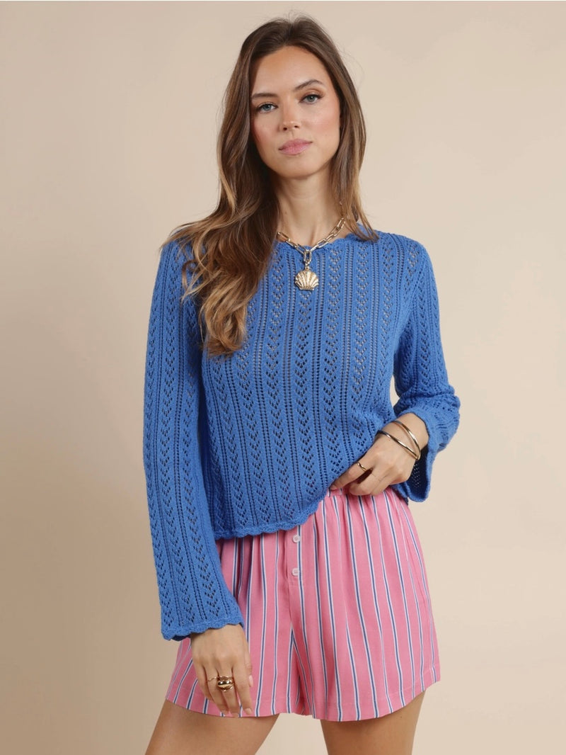 Getting There Pointelle Sweater