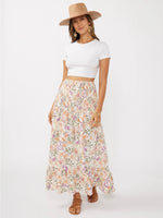 Convertible Floral Smocked Maxi Skirt