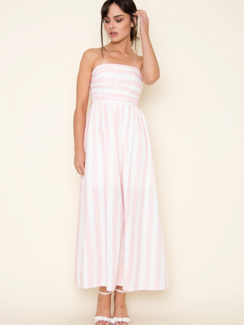 Pink Striped Maxi Dress