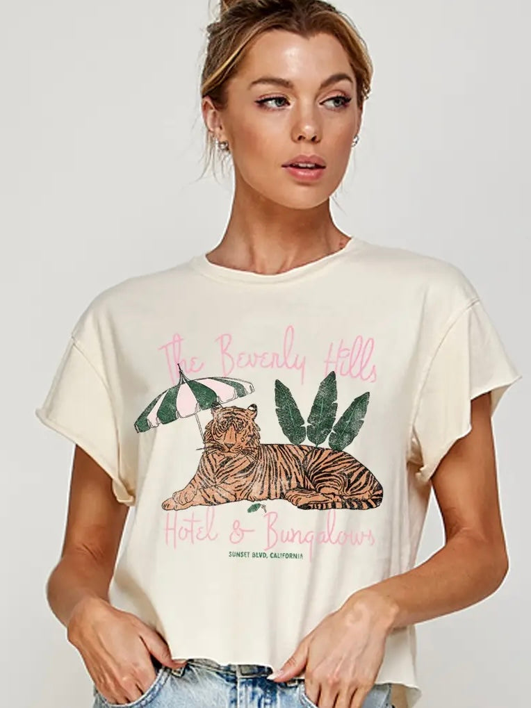 Beverly Hills Hotel & Bungalow Crop TShirt