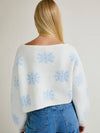 12/5 Snowflake Boat Neck Oversized Sweater