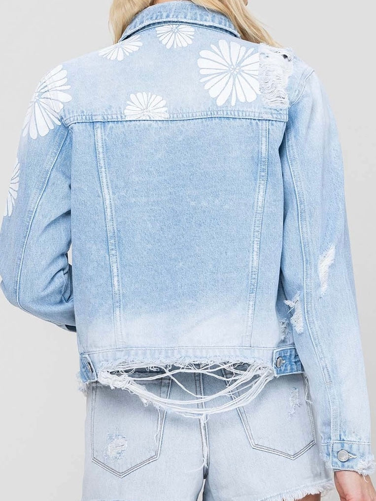 Daisy Distressed Denim Jacket