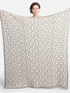 Leopard Patterned Reversible Throw Blanket in Grey