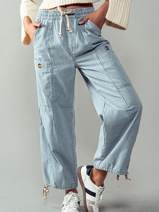 FINAL SALE Denim Stripe Cargo Pant