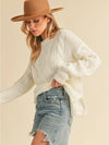 White Knit Adela Sweater