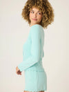 Pointelle Cardigan in Mint