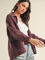 Cherry Denim Oversized Jacket