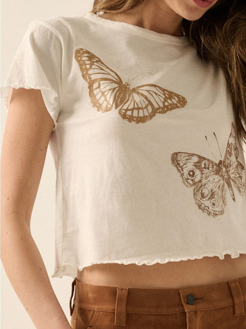 Butterfly Lettuce Edge Tee
