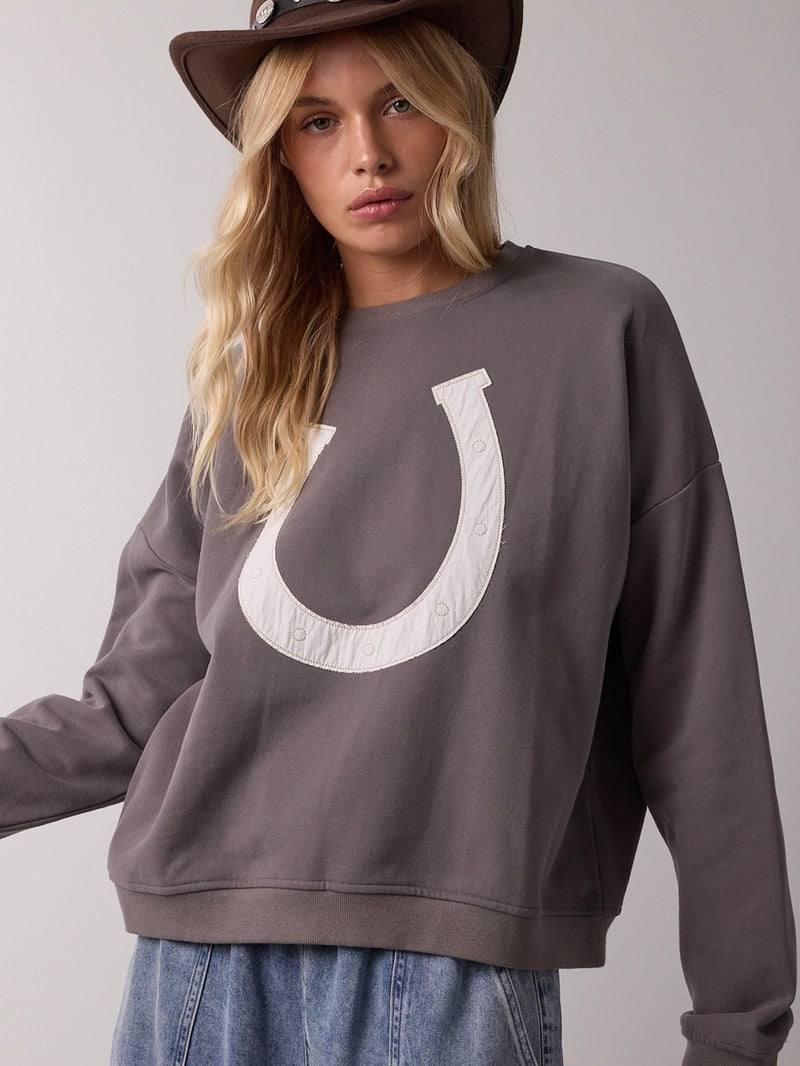 French Terry Lucky Horseshoe Sweatshirt