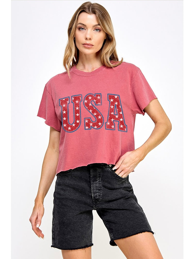 USA Vintage Crop Tshirt