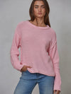 Reverse Hem Sweater in Pink