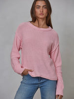 Reverse Hem Sweater in Pink