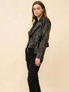 Washed Leather Moto Jacket